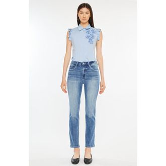 Kancan Maddy Essentials High Rise Slim Straight Leg Jeans in Medium Wash at Nordstrom, Size 30