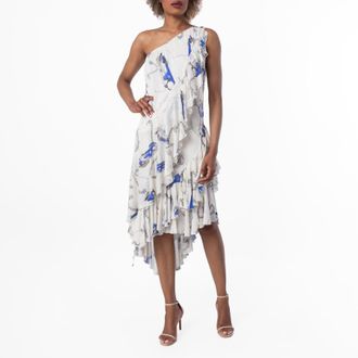 Burberry Knight Hardware One-Shoulder Dress, Brand Size 10 ( US Size 8 )