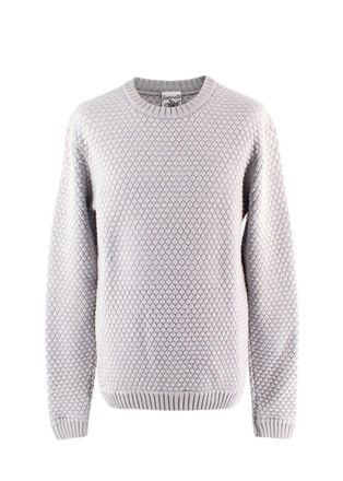 S.N.S. Herning Grey Fishermans Wool Knit Jumper Size L