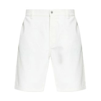 Balmain Denim Shorts, male, White, Size: W32 Logo-patch Denim Shorts