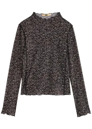 Charlotte Knowles Knwls Halcyon Printed Stretch-jersey top - Black - S (UK8-10 / S)