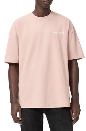 AllSaints Underground Oversize Graphic T-Shirt in Sunbaked Pink at Nordstrom, Size Xx-Large