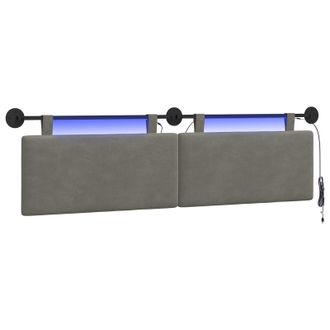 vidaXL Cabecero Colgante Gris Claro Tela De Pana Vidaxl