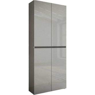 Dmora Scarpiera Antaleone, Mobile Portascarpe 10 Ripiani, 36 Paia Made in Italy, 34x80x200h cm Grigio