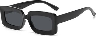 Generic Square Small Frame Sunglasses Men And Womens Vacation Sports Party Sun Glasses(Black)