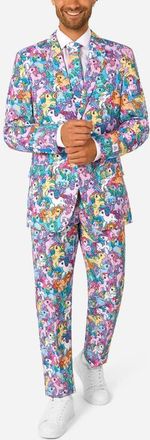 OppoSuits x My Little Pony Slim Fit Two-Piece Suit & Tie Set in Black/pink Multi at Nordstrom, Size 42 Regular