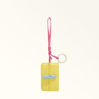 Furla Iride Charm Toni Museum Yellow Multicolore Pelle Stampata + Pelle Effetto Specchio Donna
