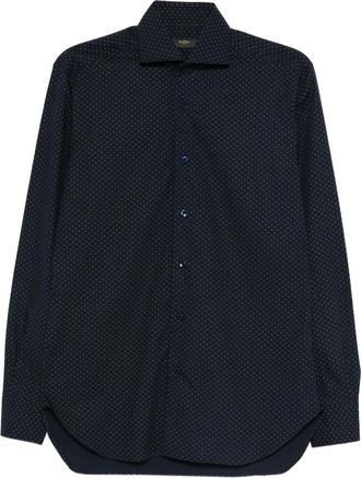 Barba Camicia a fantasia a maniche lunghe - Blu