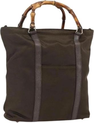 Gucci Pre-owned Vintage Nylon Handtas - Dames - Vintage Shopper - Bruin - ONE Size - Nylon - Vintage