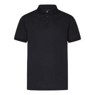 Emporio Armani Polo Shirts, male, Black, Size: 2XL Jacquard Jersey Polo Shirt