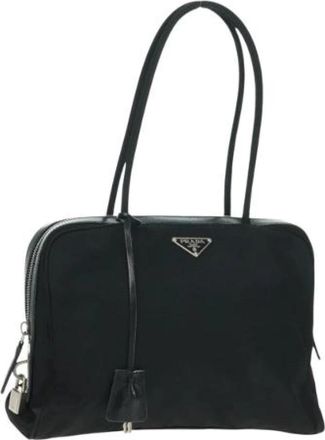 Prada Pre-owned Nylon Schoudertas - Dames - Vintage Schoudertas - Zwart - ONE Size - Nylon - Vintage