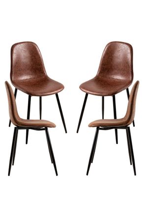 Regalos Miguel Regalos Miguel - Packs Sillas Comedor - Pack 4 Sillas Black Teok Polipiel - Caf&eacute; Vintage