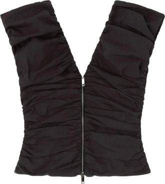 Ganni Blusa con ruches - Nero