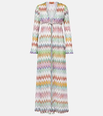 Missoni Zigzag lam&eacute; beach cover-up