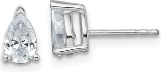 Diamond2Deal 14k Gold 1 ct Pear Lab Grown Diamond Stud Earrings VS Clarity, G-H Color