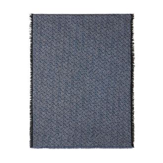 Borbonese Maxi Sciarpa Logo Diagonale - - Accessories - Donna - Blu - ONE SIZE