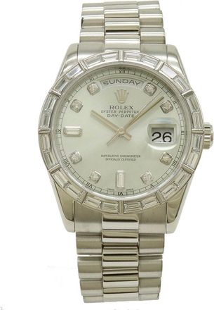 Rolex Day-Date Silver Watch 36mm