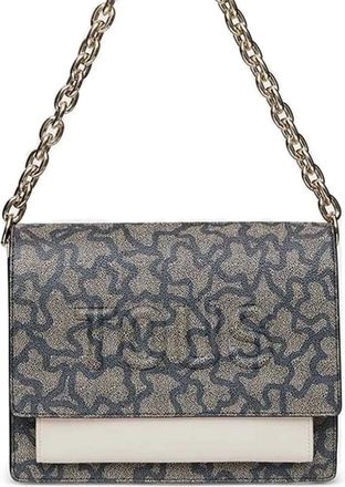 Tous Borsa a tracolla goffrata con logo - Nero