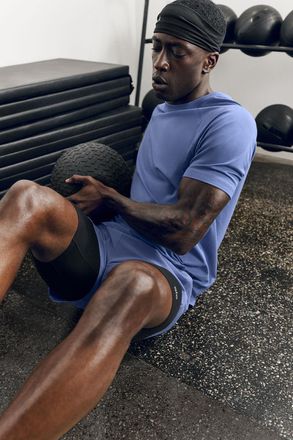 Alo Vapor Crewneck Short Sleeve Top in Provence Blue, Size: Medium