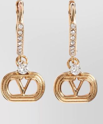 Valentino Garavani ovalette hoop drop swarovski crystal earrings