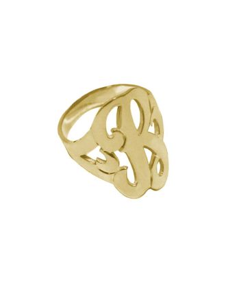 Jane Basch 22K Over Silver Single Initial Ring (A-Z)