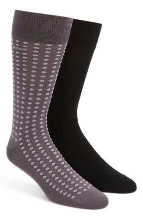 BOSS Assorted 2-Pack Cotton Blend Dress Socks in Open Purple at Nordstrom, Size 7-13