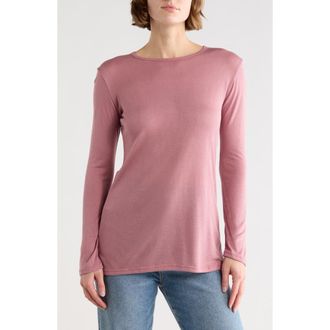 Go Couture Long Sleeve T-Shirt in Mauve Deep Interlock at Nordstrom Rack, Size X-Large