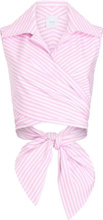 Patou Striped Draped Sleeveless Top