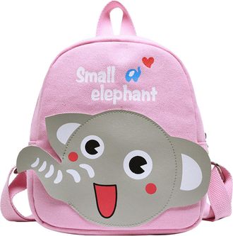 Generic Toddler Boys Girls Lightweight Mini Backpack Cute Animal Print Kindergarten Baby Schoolbags Preschool Cartoon Lunch backpack (Light Pink, One Size)