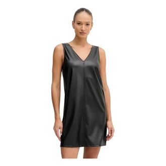 Benetton Dames, Jurken, Zwart, Maat: S Leer
