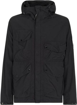 C.P. Company Light Jackets, male, Black, Size: XL Flatt Nylon Jacket