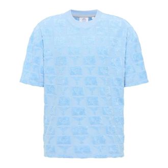 Carlo Colucci Oversize T-shirt with terry cloth - male - Carlo Colucci - T-Shirts - Blue - XL - Tops