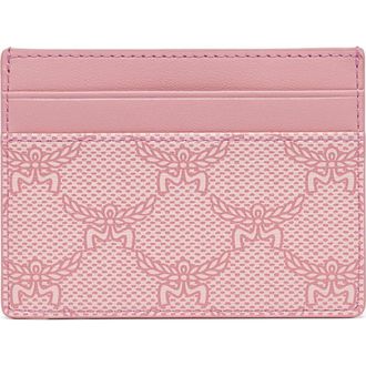 MCM Small Himmel Lauretos Coated Canvas Card Case in Silver Pink at Nordstrom Rack
