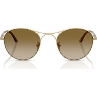 A|X Armani Exchange 50mm Gradient Round Sunglasses in Matte Pale Gold /Brown at Nordstrom