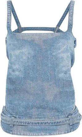 Diesel Light Blue Square Neck Top