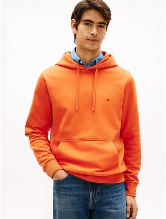 Tommy Hilfiger Mens Essential Terry Pullover Hoodie - Orange - L
