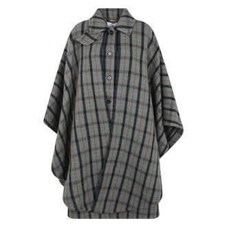 Chlo&eacute; Check Cape - Dames - Jassen - Veelkleurig - Maat: Xs/S Katoen