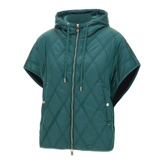 Elena Miro Winter Jackets, female, Green, S, Diamond-Quilted Hooded Jacket
