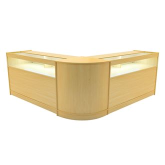 MonsterShop Iris LED Shop Counter Set CM60 & 2 x B1500 - Maple in Beige