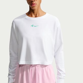 Nike Womens Aja Aja Wilson Long-Sleeve Basketball T-Shirt in White | IH8099-100