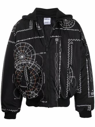 Marcelo Burlon Bomberjack met print - Zwart