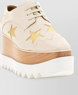 Stella McCartney star appliqu&eacute; platform lace up shoes