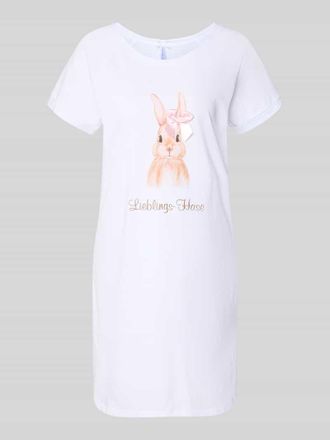 Louis & Louisa Oversized Nachthemd Modell Lieblingshase in Weiss, Gr&ouml;&szlig;e XXL