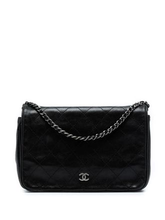 Chanel 2013-2014 CC Quilted Lambskin Full Flap Wallet on Chain crossbody bag - women - Lambskin - One Size - Black