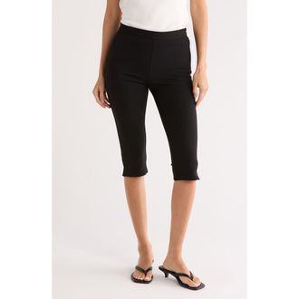 Leith Stretch Crepe Capri Pants in Black at Nordstrom Rack, Size X-Small