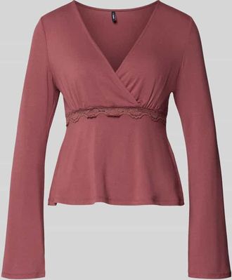 Only Slim Fit Langarmshirt aus Viskose-Mix Modell SINI in Rostrot, Gr&ouml;&szlig;e XL