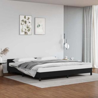 vidaXL Estructura De Cama Con Cabecero Sin Colch&oacute;n Negro 200x200 Cm Vidaxl