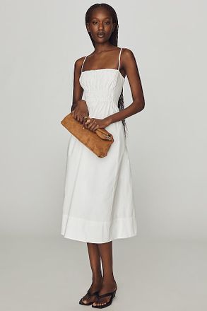 Maeve Cotton Ruched Midi Dress