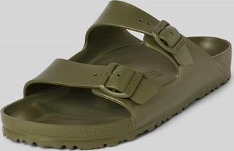Birkenstock Slides mit Dornschließen Modell Arizona EVA in Khaki, Größe 41