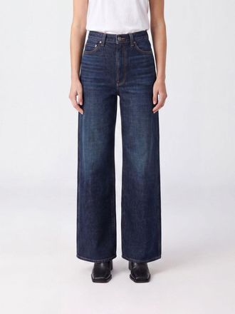 Khaite Jeans Dane a gamba larga in denim di cotone con vita alta